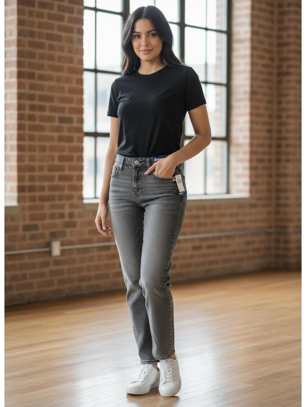Old Navy OG Straight High-Rise Ankle Jeans Gray Size 12 NWT